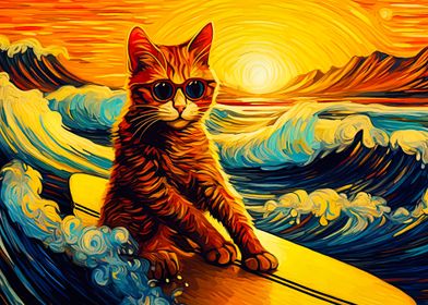 surfing cat animal