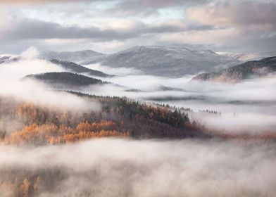 Autumn misty mountain