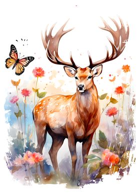 Deer Nature Gift Flower