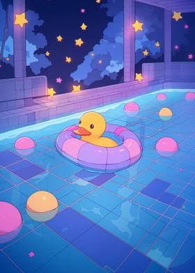 Aesthetic Duck in Pool