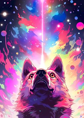 cute dog in space