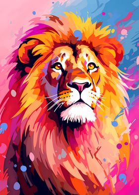 Serenity Peace Lion Popart