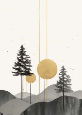 Trees Gold Decor