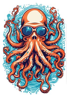 Cool Octopus Colorful Art