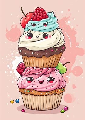 Cartoon cupcake