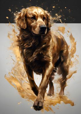 Golden Retriever Oil Paint