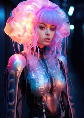 Jellyfish Cyberpunk Woman