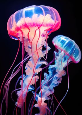 Jellyfish 01 Blue and Pink