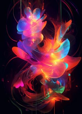 Psychedelic Neon Flowers