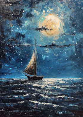 Boat In Moonlight