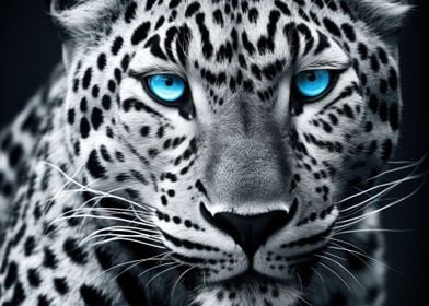 Snow Leopard Blue Eyes