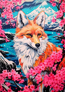 Fox Cherry Blossoms Animal