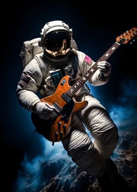 Astronaut plays guitar