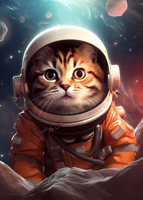 Astronaut Cat Animal Space