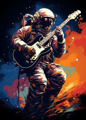 Play guitar outer space