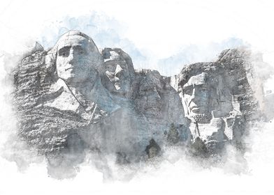 Mount Rushmore Sketch