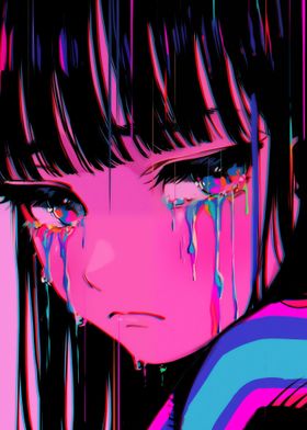 Sad Anime Girl Glitch