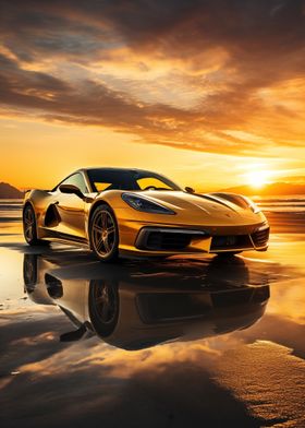 Gold Sunrise Car