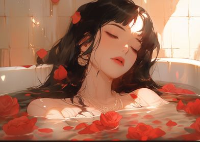 Anime Girl Relaxin Bath