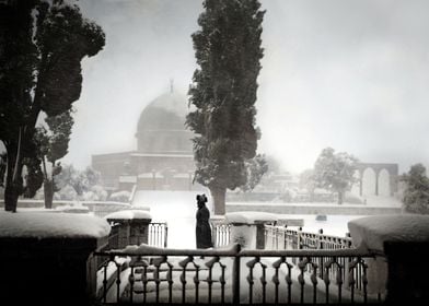 Jerusalem Dome Winter Snow