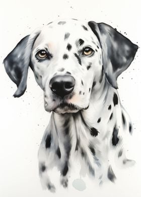 Dalmatian watercolor dog