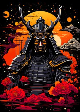 Red Samurai Illustration