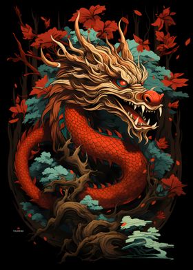 Red wood dragon