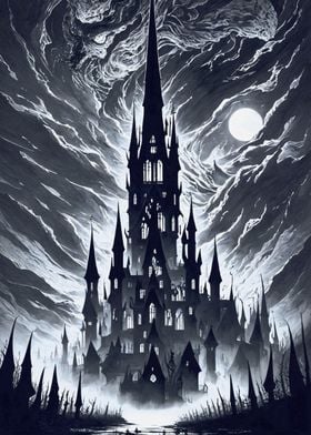 Spooky Witch Castle Art
