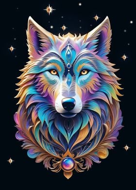 Surreal Galaxy Wolf 