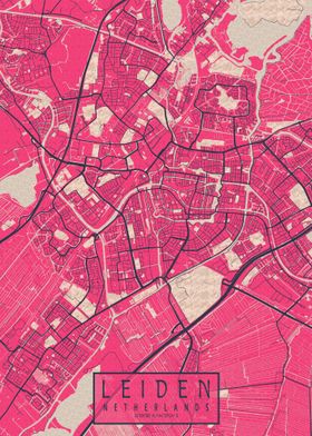 Leiden City Map Blossom