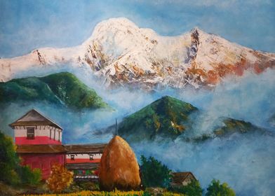 Himalaya scenery painting