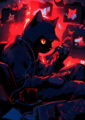 Neon Cyber Cat