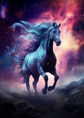 Horse Running in Galaxy