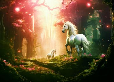 White Horse In The Forest