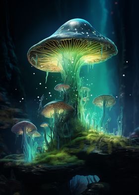 Illuminated Fungal Forest