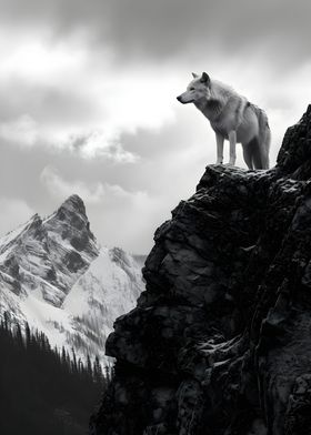 Wolf photography on a rock