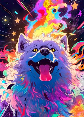 cute dog in space