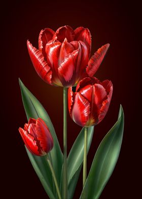 Red Tulipe flowers 