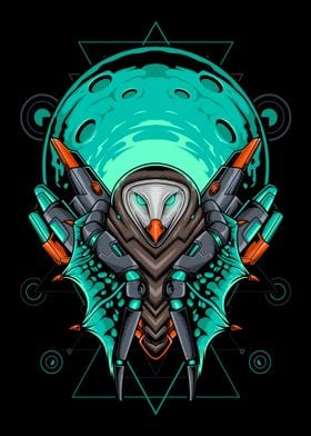 Owl Cyberpunk Poster