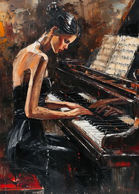 Girl Play Piano