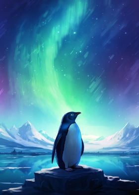 Penguin Polar Lights