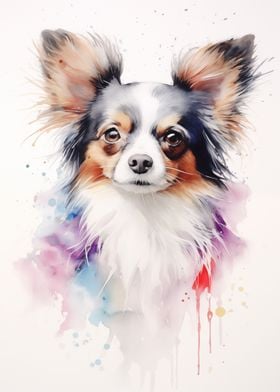 Papillon dog portrait