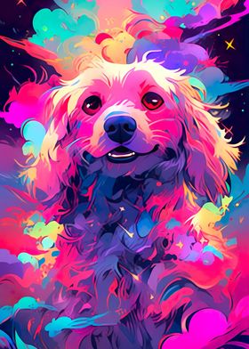 cute dog in space