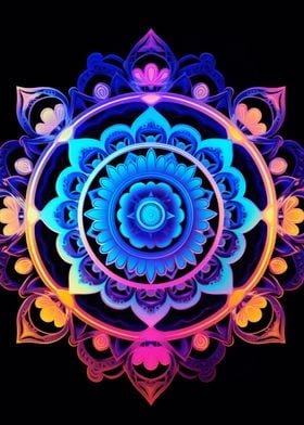 Colorful Neon Mandala