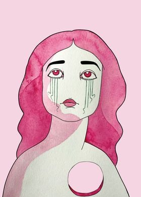 Pink Woman Crying