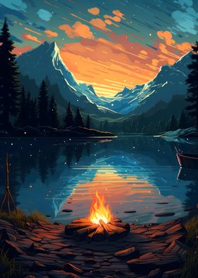 Campfire Nature Landscape