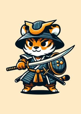 Vector Tiger Samurai