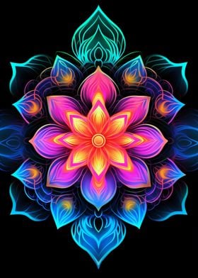 Neon Colored Mandala