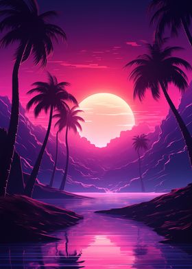 Synthwave Palms Radiance