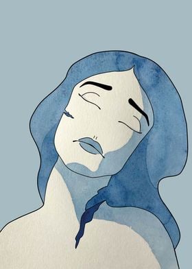 Blue Woman Portrait